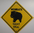 Warnschild Wombat