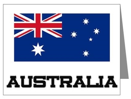 Grusskarte Fahne mit Australia 2