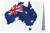 Postkarte Fahne Australien-Umriss matt