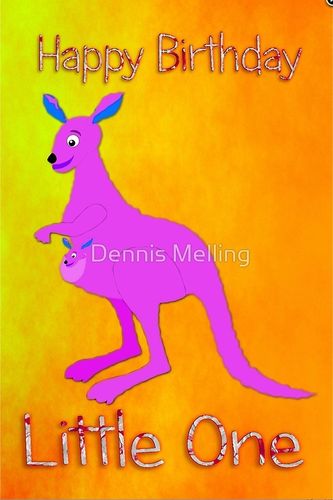 Grusskarte Kangaroo Happy Birthday