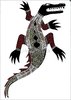 Grusskarte Krokodil Aboriginal Art