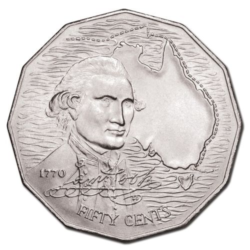 50c Münze Australien 200 Years Captain Cook 1970