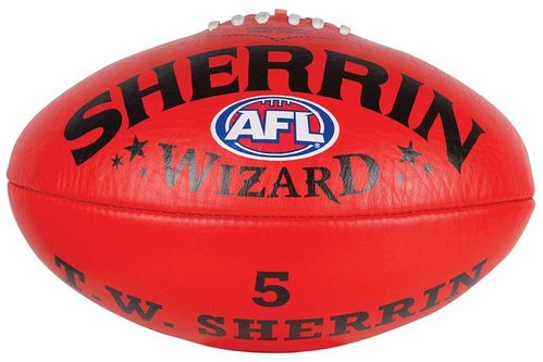 Football Australian Rules Sherrin Wizard Leder Rot