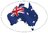 Aufkleber Fahne Australien-Umriss oval ca. 5 x 7½ cm
