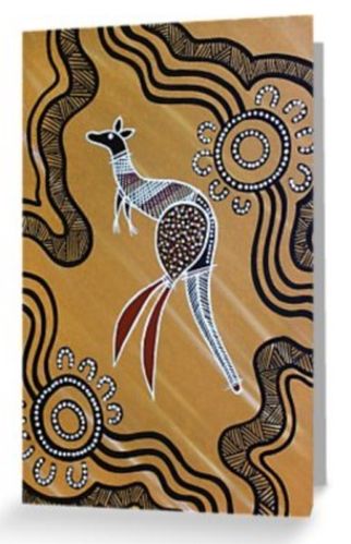 Grusskarte Aboriginal Art Kangaroo