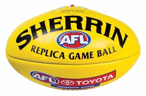 Football Australian Rules Sherrin Replica Game Ball Leder Gelb