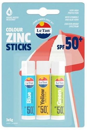 Zinc Stick 5g x3 blue-yellow-green