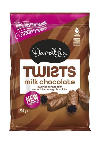 Twists Milk Chocolate Liquorice Darrell Lea 200g