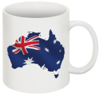 Tasse Fahne Australien Umriß