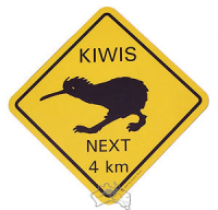 Mousepad Warnschild Kiwi (NZ)
