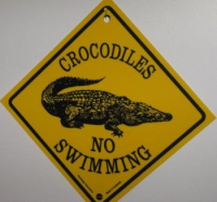 Magnet Warnschild Crocodiles No Swimming