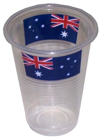 Fahne-Plastikbecher Australien 8 Stk. ca. 568ml