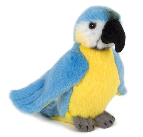 Papagei Plüsch blau-gelb ca. 13cm