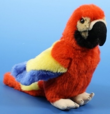Papagei Plüsch rot-gelb-blau ca. 33cm