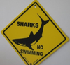 Warnschild Sharks No Swimming