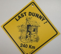 Warnschild Last Dunny 240 km