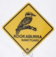 Warnschild Kookaburra Sanctuary