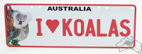 Australia / I love koalas Nummernschild Blechschild 37 x 13 cm