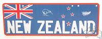Fahne + Neuseeland Nummernschild Blechschild 30 x 15 cm (NZ)