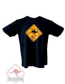 T-Shirt Kangaroo Warnschild schwarz