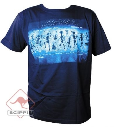 T-Shirt Aboriginal Dance blau