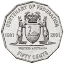 50c Münze Australien Federation WA 2001