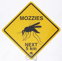 Warnschild Mozzies - Gross