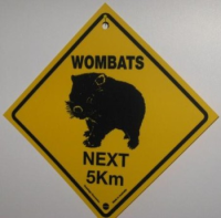 Warnschild Wombats - Gross