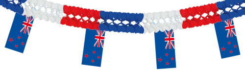 Fahnenkette Neuseeland ca. 4 m (NZ) mit Girlande