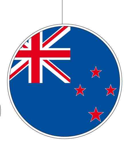 Fahnenhänger Neuseeland rund gross (NZ)