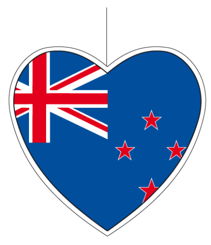 Fahnenhänger Neuseeland herzförmig  klein (NZ)