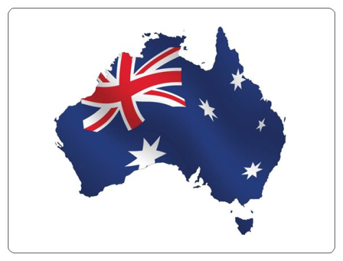 Fahnen-Aufkleber Australien-Fahne Kontinental-Umriss klein