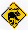 Aufnäher Warnschild Koala ca.5x5cm