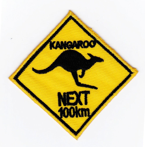 Aufnäher Warnschild Känguruh ca.5x5cm