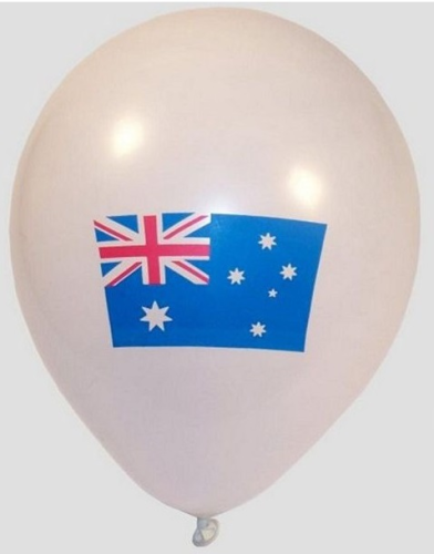 Luftballon weiss mit Australischer Fahne
