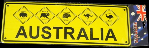 Australia / Tier-Warnschilder Blechschild ca. 37 x 13 cm