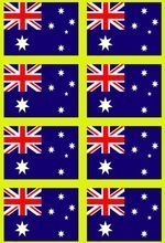 Fahnen-Aufkleber Australien ca. 3½ x 2½cm (18 Pkg)