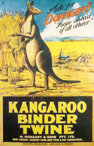Blechschild Kangaroo Binder Twine ca. 30x40cm