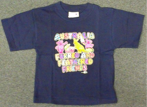 T-Shirt Kids australische Tiere dunkelblau