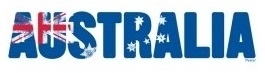 Aufkleber Australia Schriftzug mit Fahne ca. 3x14cm