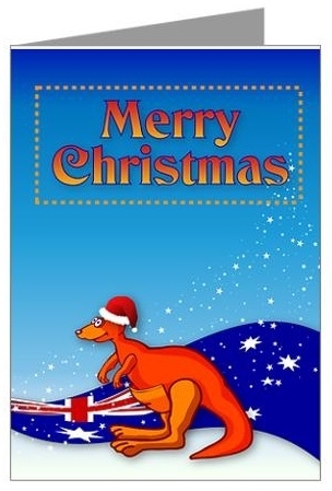 Grusskarte Kangaroo Merry Christmas
