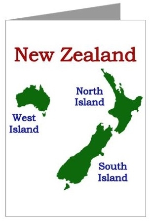 Grusskarte New Zealand West Island