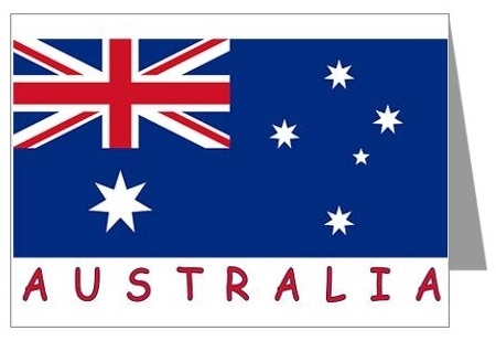 Grusskarte Fahne mit Australia 1
