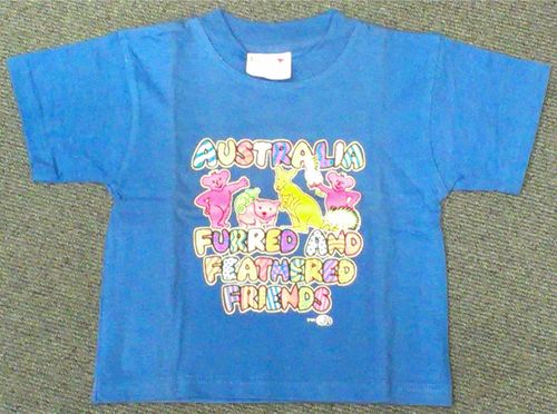 T-Shirt Kids australische Tiere mittelblau