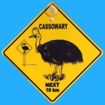 Warnschild Cassowary Next 10 km