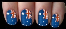 Aufkleber Fahne Australien + Koala 10er Satz für Fingernagel