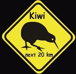 Warnschild Kiwi (mit Saugnapf) ca. 12 x 12cm