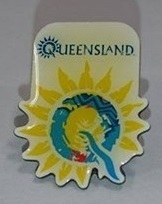 Anstecknadel Queensland Sonne