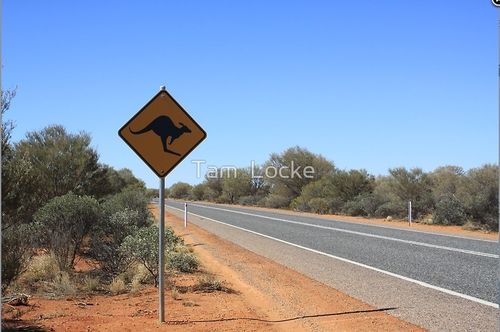 Grusskarte Kangaroo Warnschild