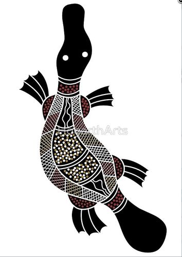 Grusskarte Platypus/Schnabeltier Aboriginal Art